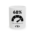 White PREDICTABLE 68 Percent Probability mug, 11 oz, front view