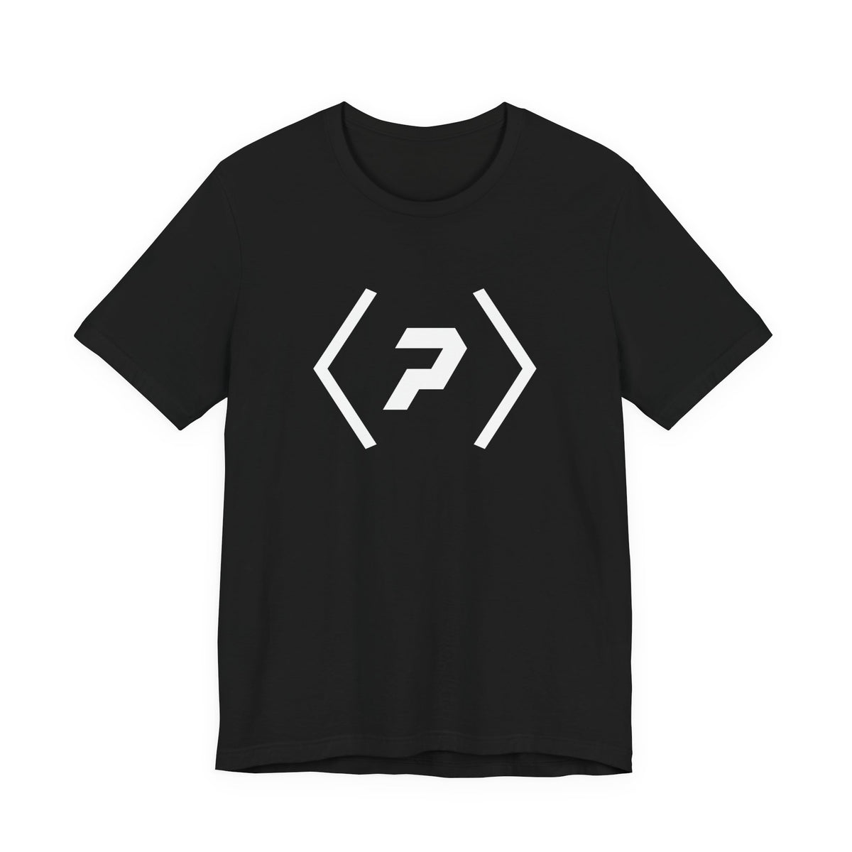 Front of the black PREDICTABLE Official Logo Tee showing the chest graphic.