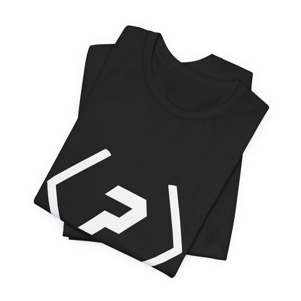 Folded black PREDICTABLE Large Official Logo tee with the large white official logo visible across the front.