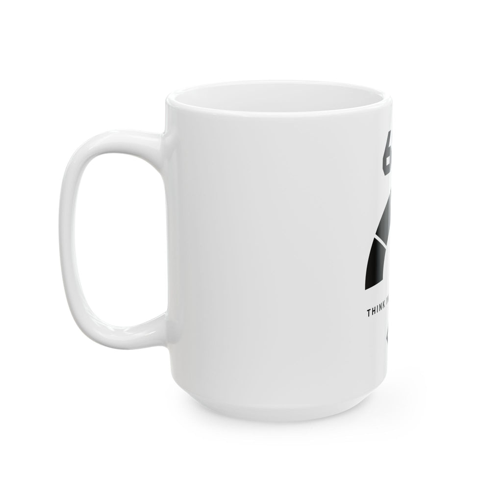 White PREDICTABLE 68 Percent Probability mug, 15 oz, left-handle side view