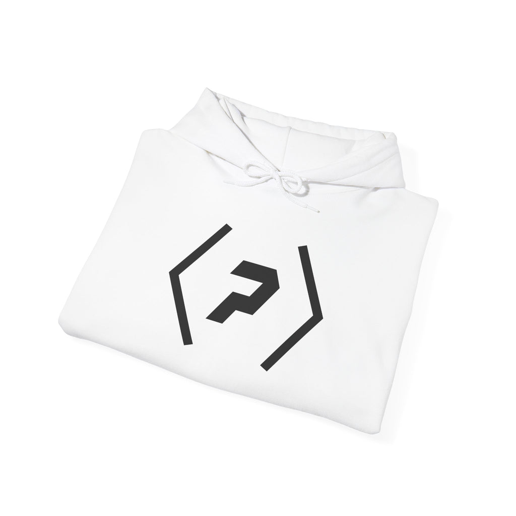 Folded white PREDICTABLE Official Logo Hoodie showing the front graphic.