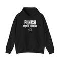 Front of the black PREDICTABLE Punish Wishful Thinking Hoodie showing the chest graphic.