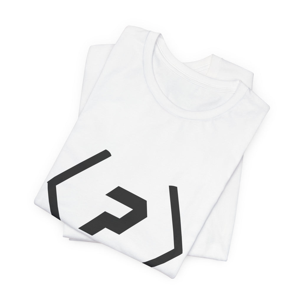 Folded white PREDICTABLE Large Official Logo tee with the large black official logo visible across the front.