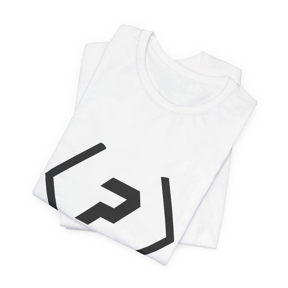 Folded white PREDICTABLE Large Official Logo tee with the large black official logo visible across the front.