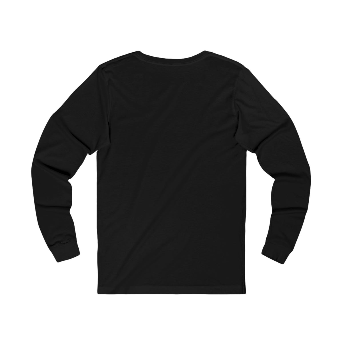 Plain back of the black PREDICTABLE Wordmark Lockup Long-Sleeve Tee.