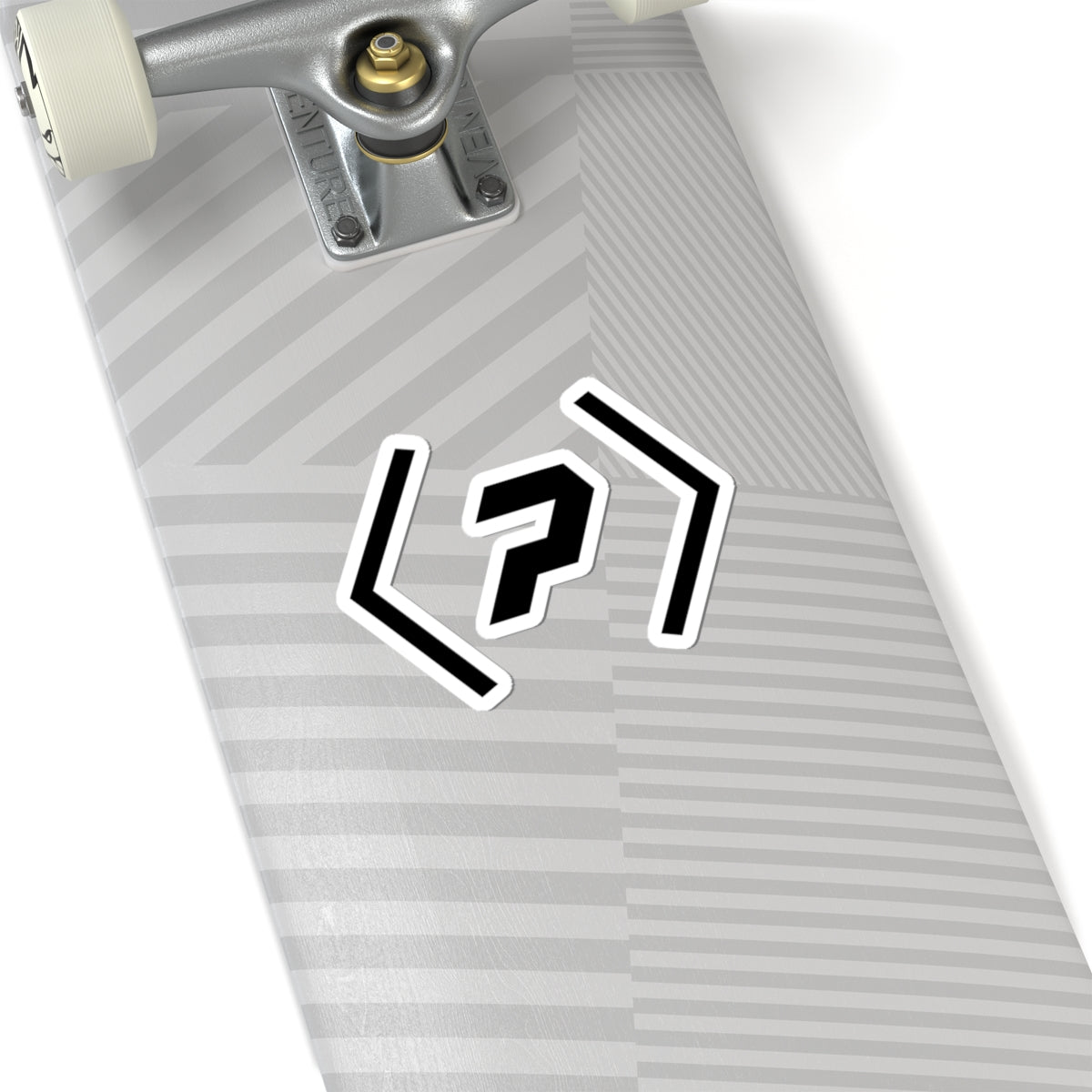PREDICTABLE official logo sticker on the underside of a skateboard.