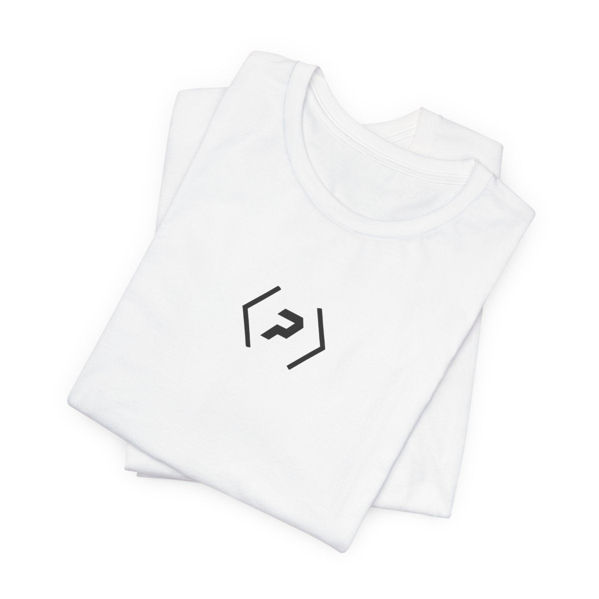 Folded white PREDICTABLE Small Official Logo tee showing the black logo centered on the upper chest.